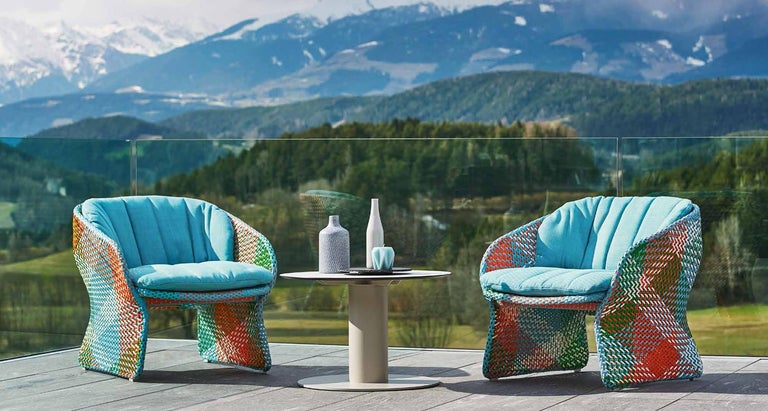 Contemporary Italian Outdoor Armchair Handwoven Synthetic Fiber For Sale At 1stdibs