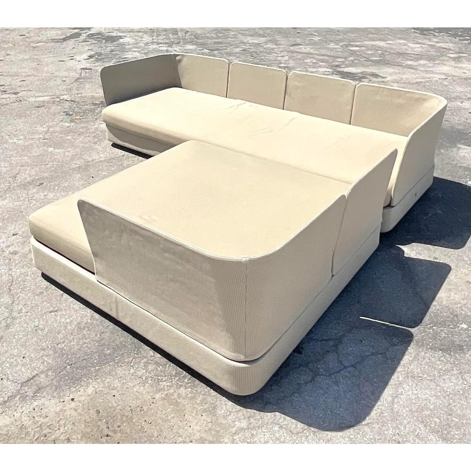 Contemporary Italian Paola Lenti Outdoor Cove Sectional Sofa In Good Condition In west palm beach, FL
