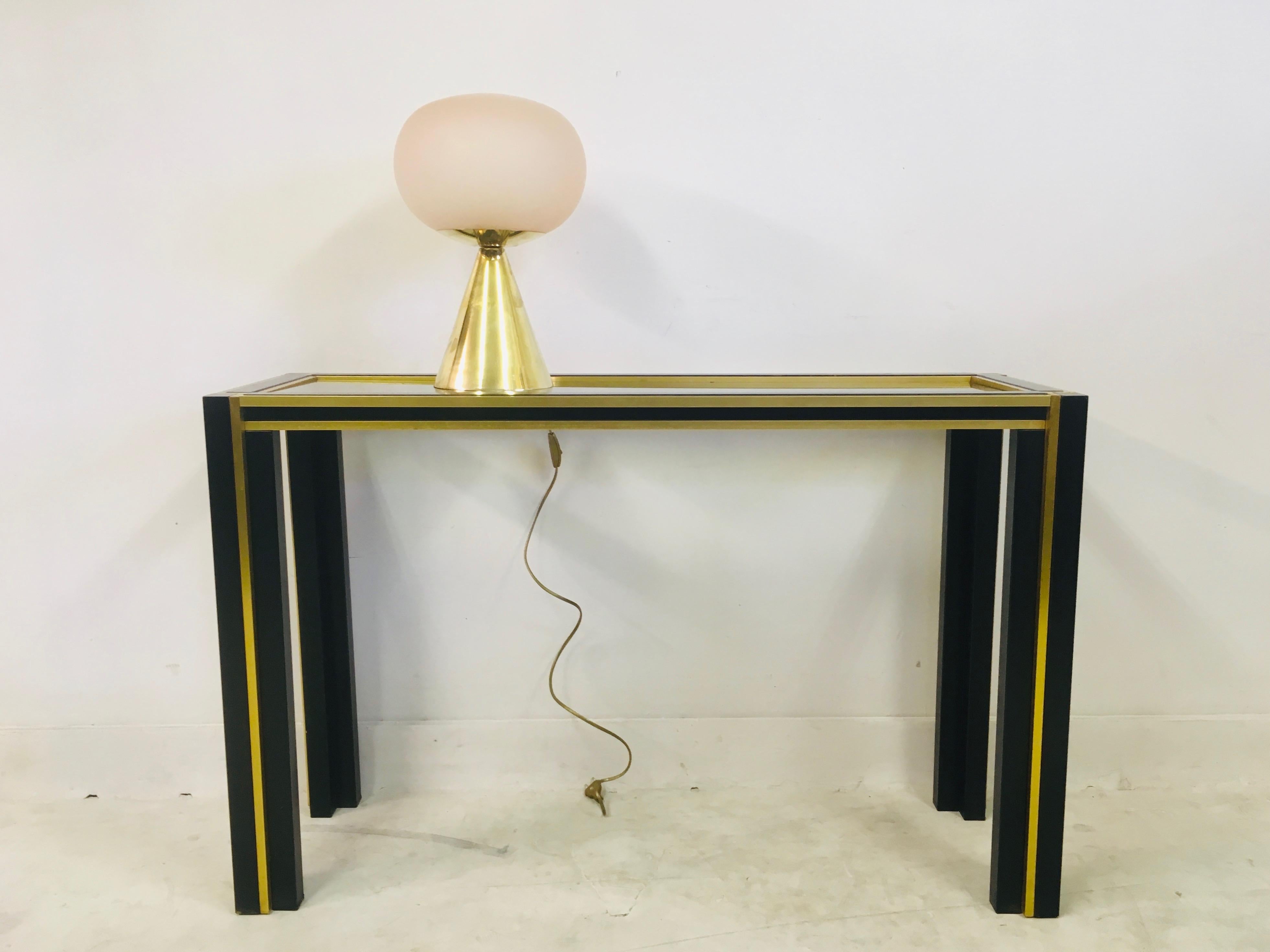 Contemporary Italian Pink Glass and Brass Table Lamp 3