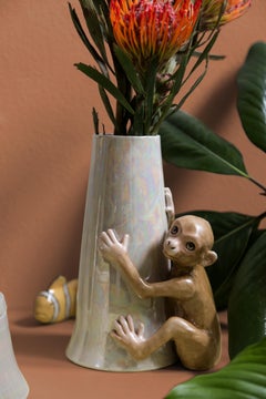 Contemporary Italian Porcelain Esotica Collection, Monkey by Vito Nesta