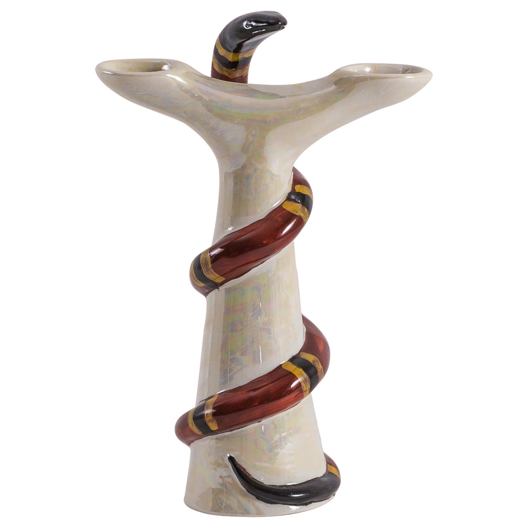 Contemporary Italian Porcelain Esotica Collection, Snake by Vito Nesta For Sale