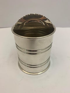 Contemporary Italian Silver 'Tin Can', circa 1990 with Serrated Open Lid