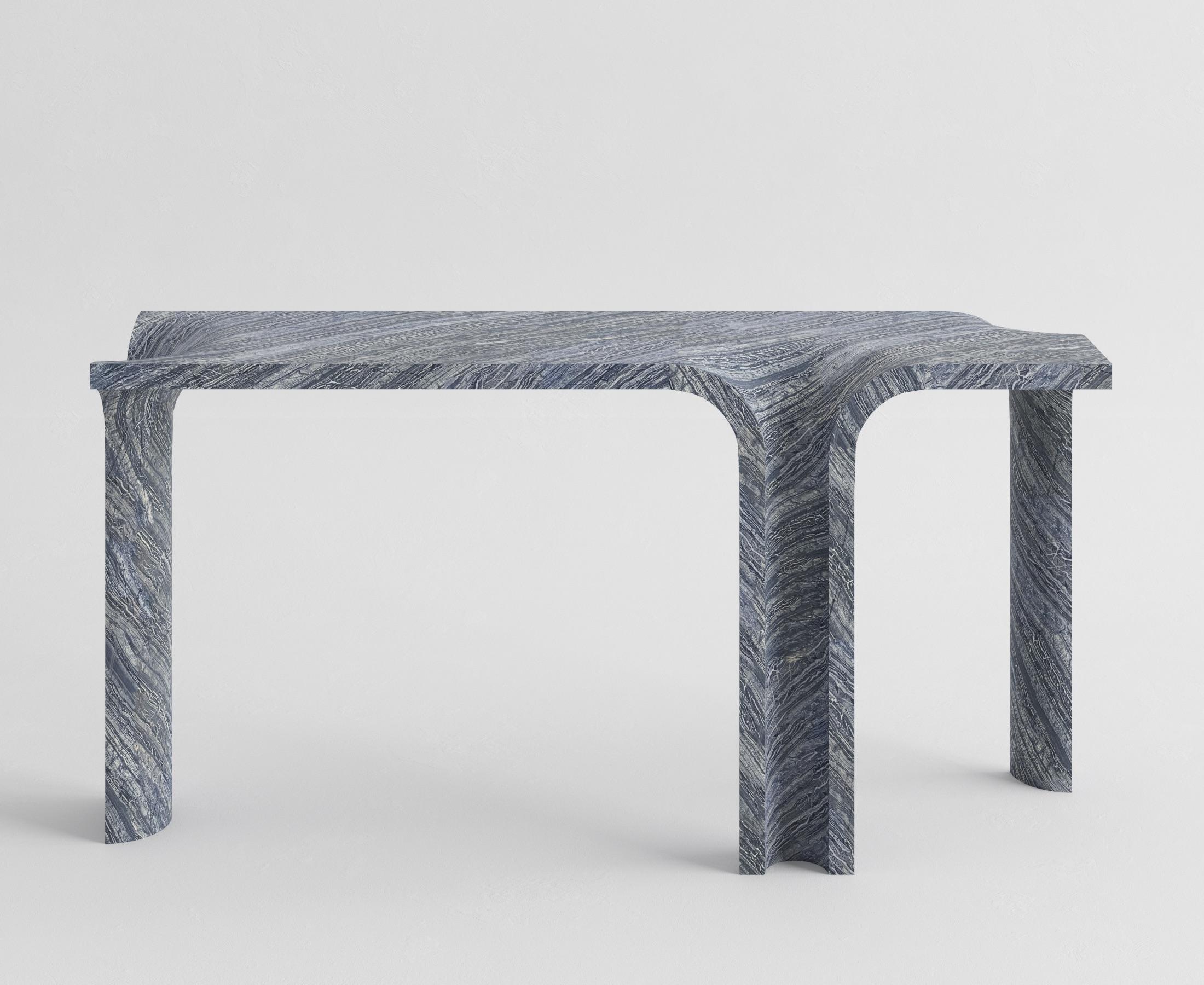 Contemporary Italian Silver wave marmor Melt konsole von studio narra (Italienisch) im Angebot