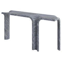 Contemporary Italian Silver wave marmor Melt konsole von studio narra