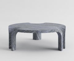 Contemporary Italian Silver wave marble Melt Round Coffee Table by studio narra