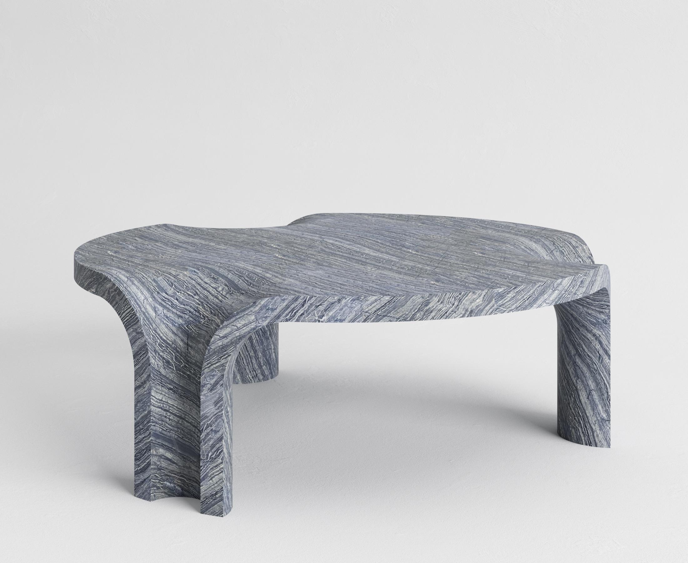 Contemporary Italian Silver wave marble Melt Round Coffee Table by studio narra Neuf - En vente à 1204, CH
