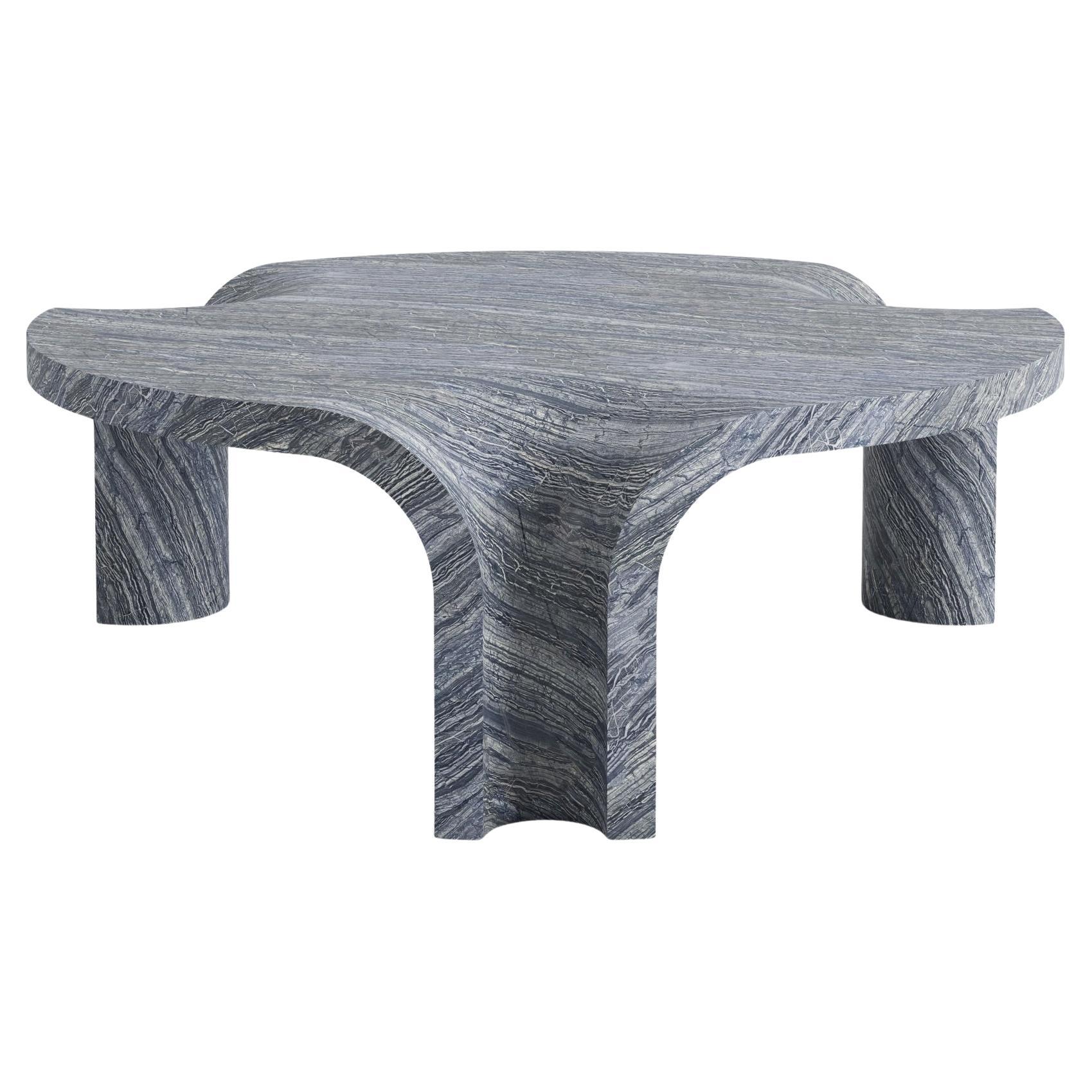 Contemporary Italian wave marmor melt runder couchtisch by studio narra