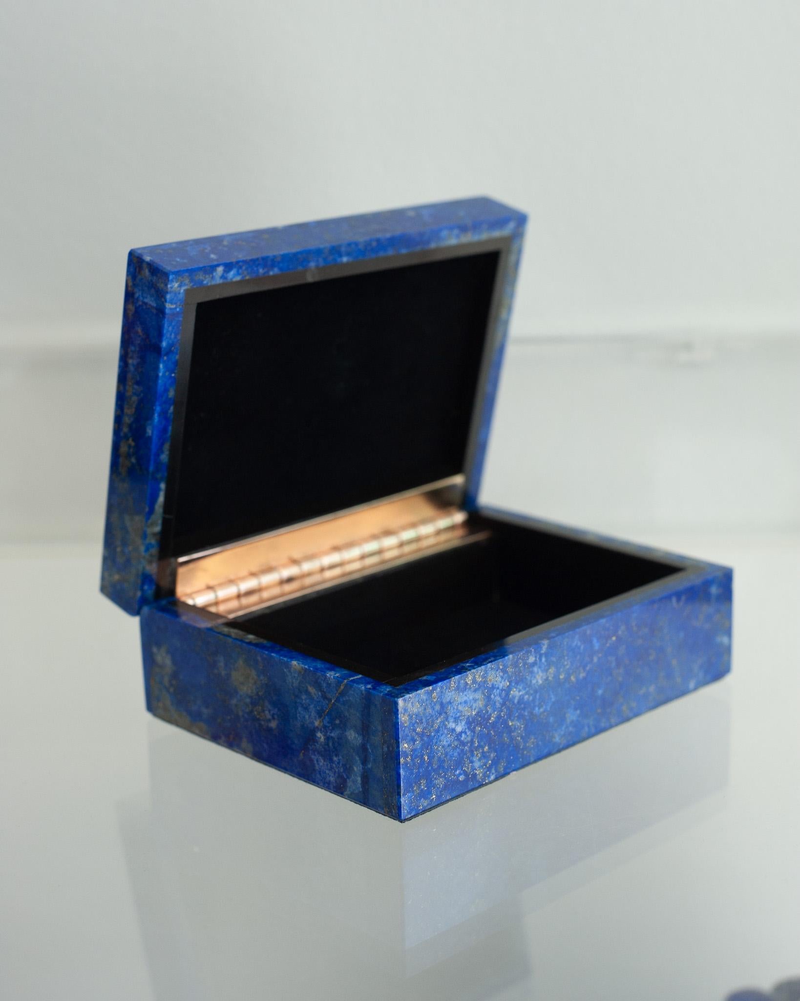 Contemporary Italian Small Blue Lapis Box with Hinged Lid In New Condition For Sale In Toronto, ON