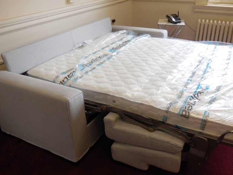 Contemporary Italian Sofa Bed with Storage, Made in Italy, New For Sale