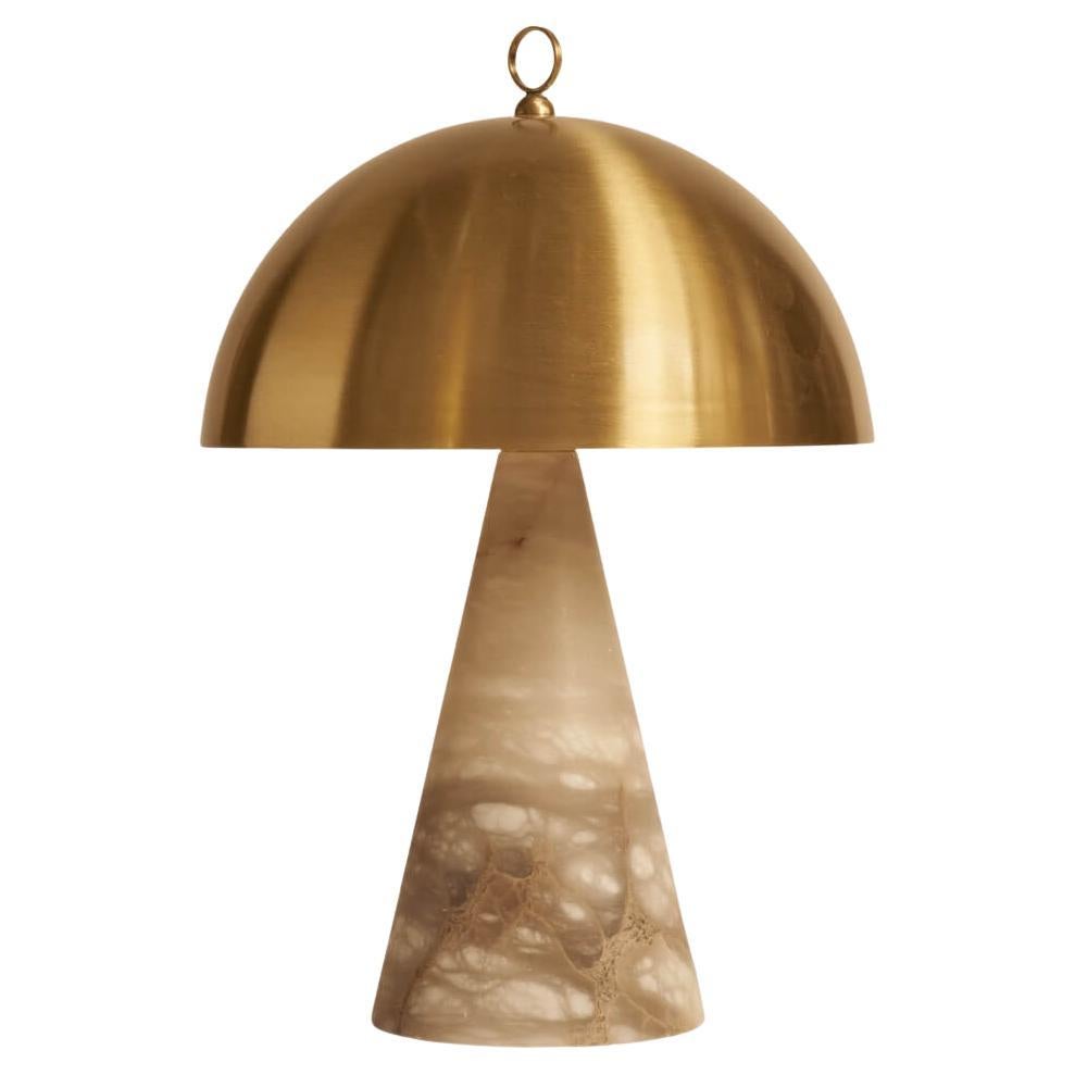 Lampe de table italienne contemporaine « Funghetto » avec base en albâtre