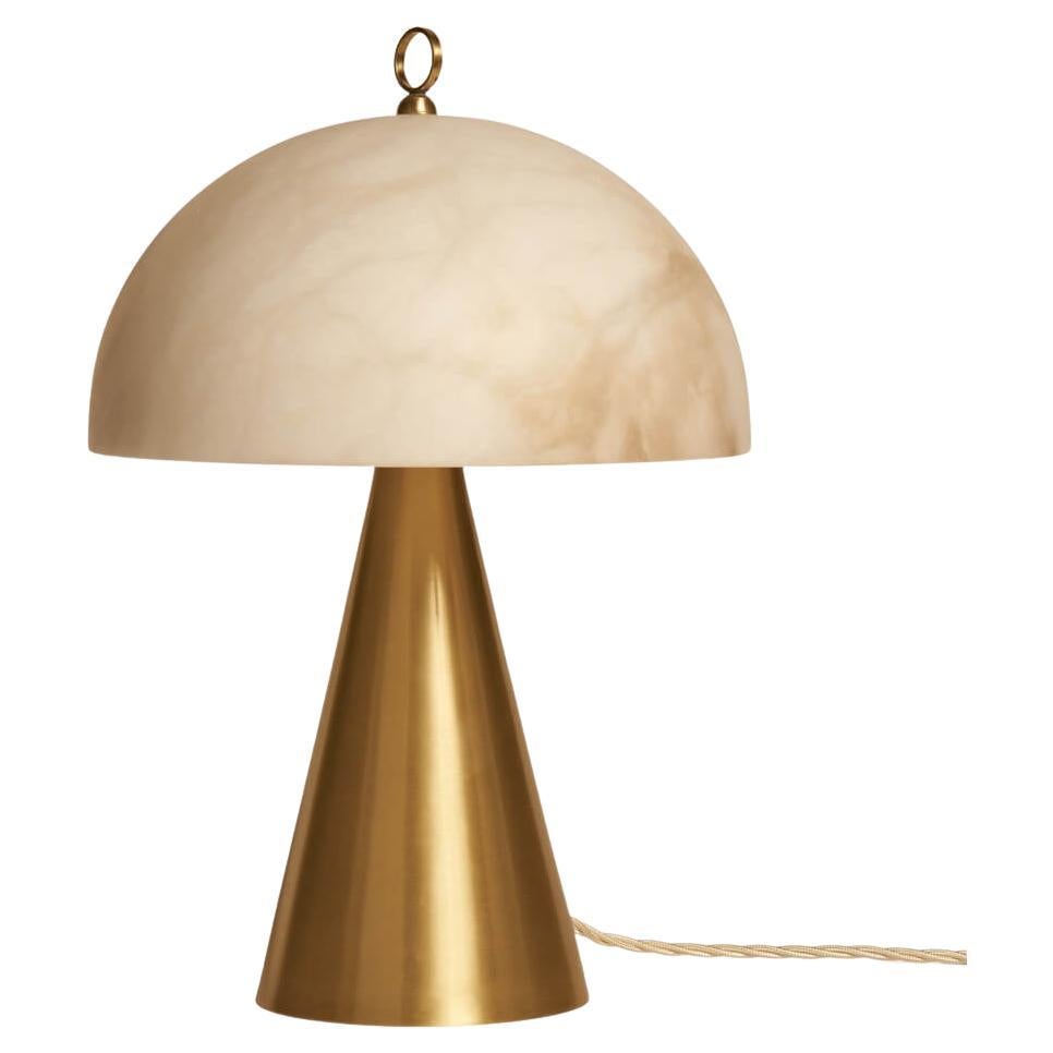 Lampe de table italienne contemporaine « Funghetto »  avec abat-jour en albâtre en vente