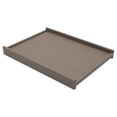 Contemporary Italian Taupe Leather Valet Tray