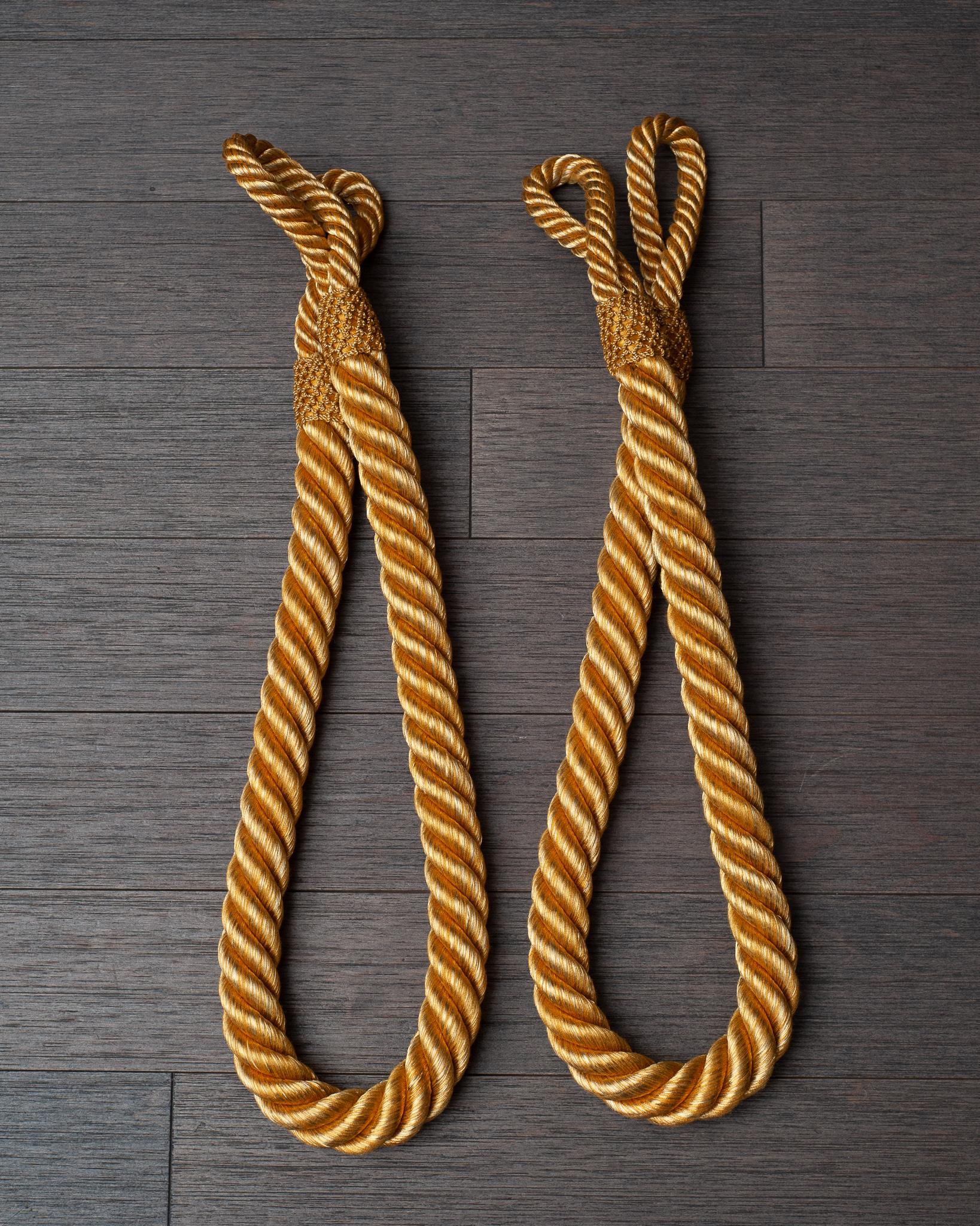 Contemporary Italian Thick Metallic Rope Curtain Tiebacks In New Condition For Sale In Toronto, ON