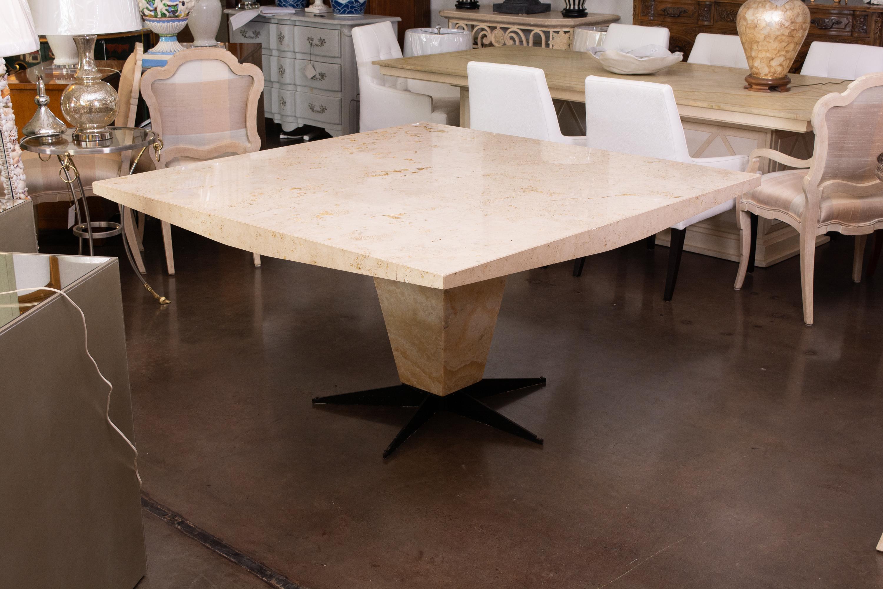 Other Contemporary Italian Travertine Center/Dining Table