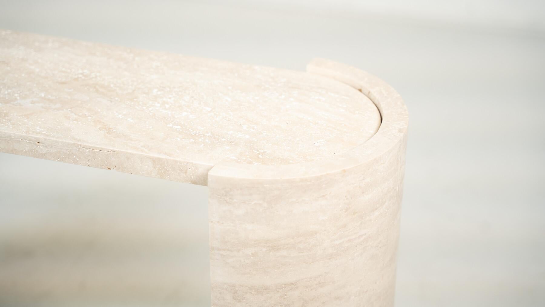 Modern Contemporary Italian Travertine Console For Sale