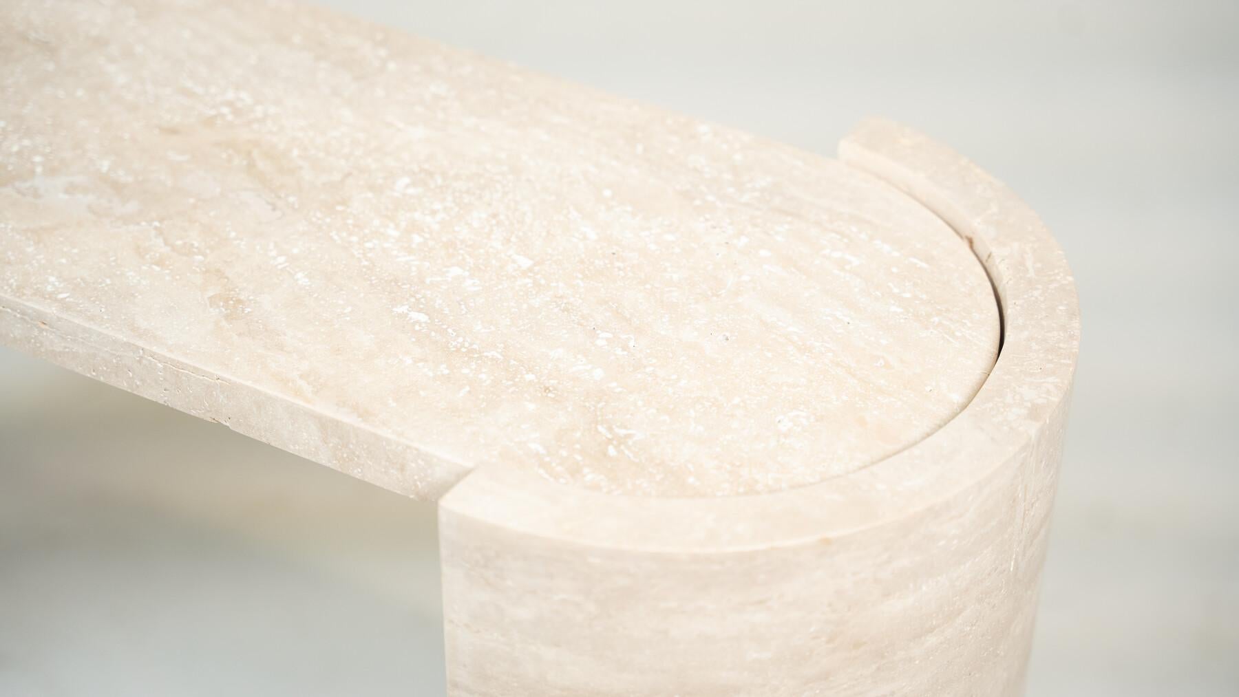 Contemporary Italian Travertine Console For Sale 2