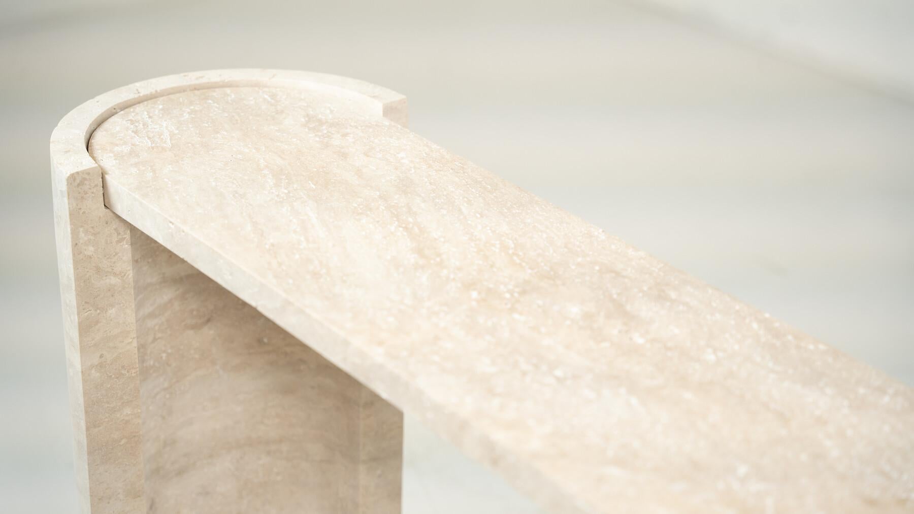 Contemporary Italian Travertine Console For Sale 3