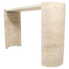 Contemporary Italian Travertine Console