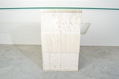 Contemporary Italian Travertine Marble Console Table after Artedi