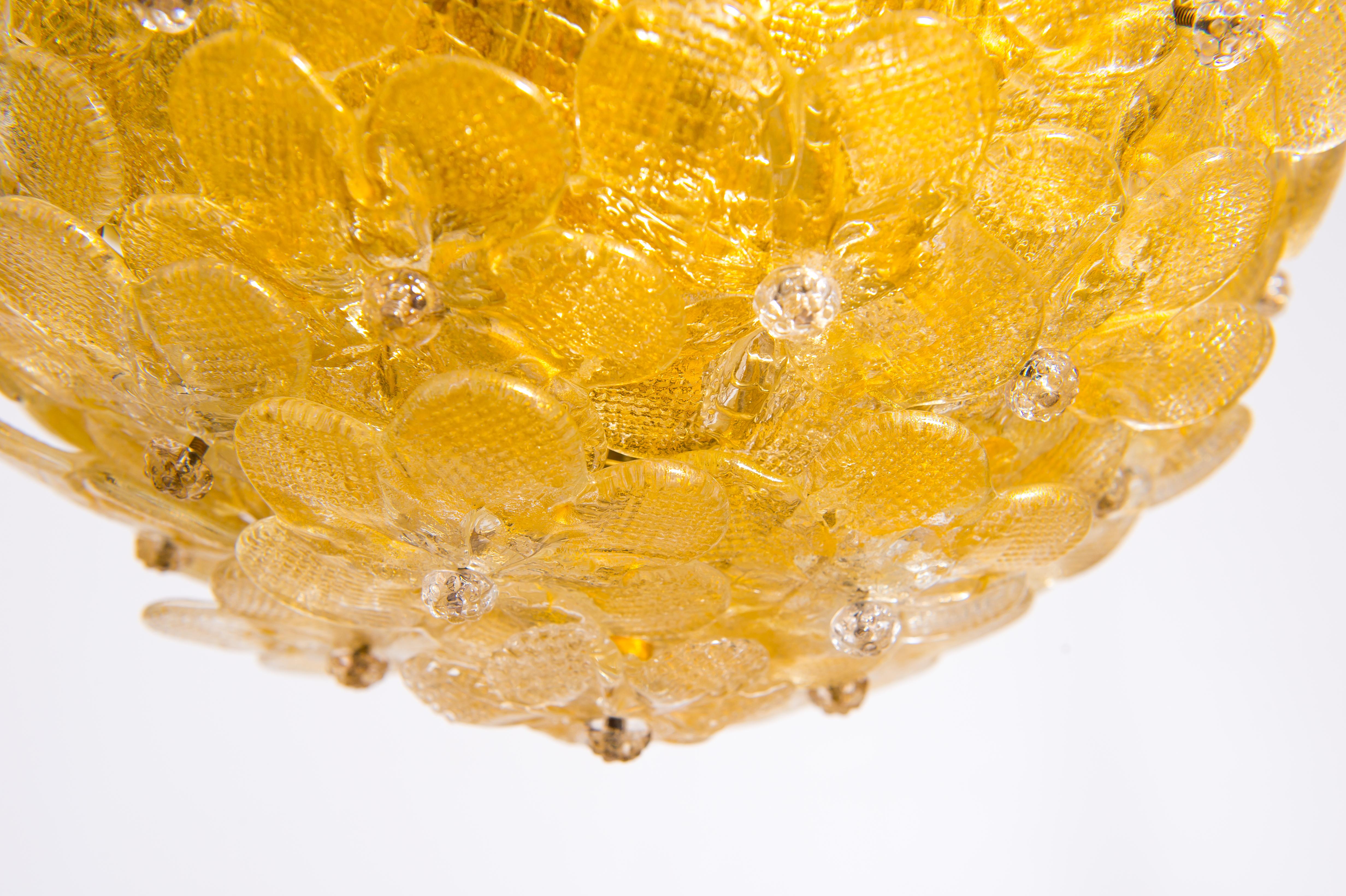 Monture encastrée en verre vénitien italien contemporain de Murano avec finitions dorées en vente 4