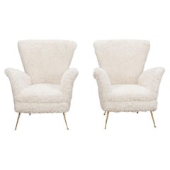 Sillones italianos contemporáneos de piel sintética blanca