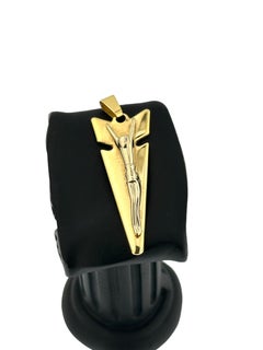 Contemporary Italian Yellow and White Gold Crucifix