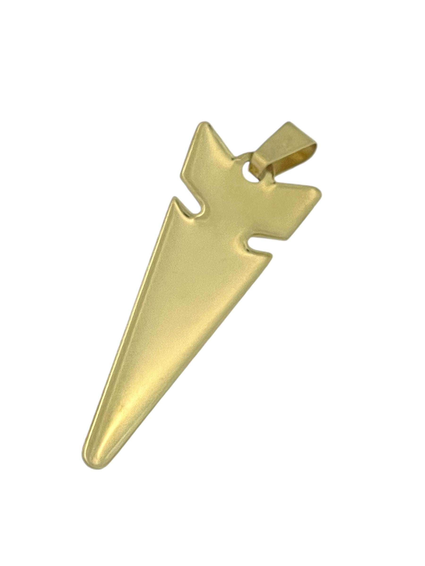 Contemporary Italian Yellow and White Gold Crucifix For Sale 4