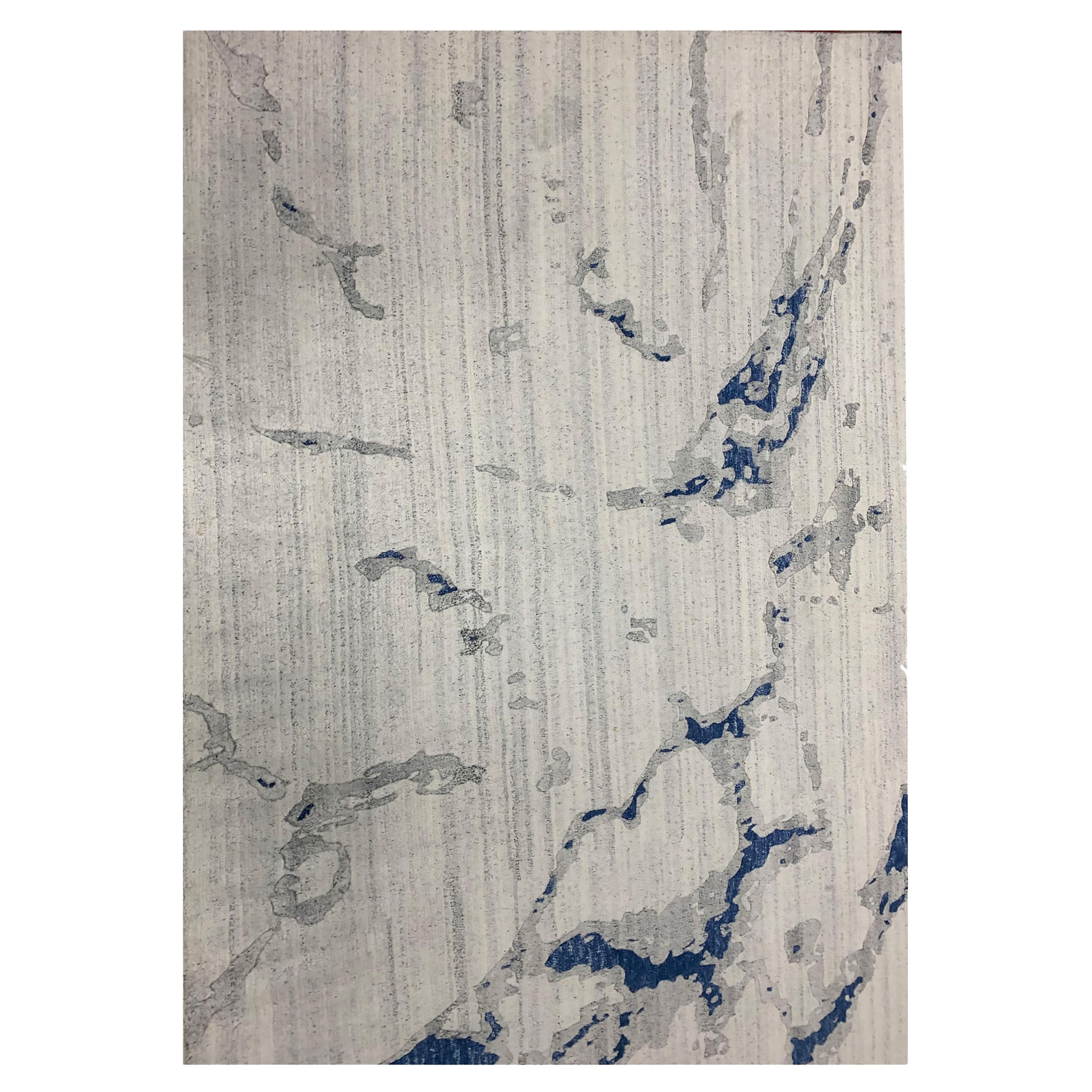 Tapis abstrait contemporain ivoire, 7
9 x 9
9 en vente