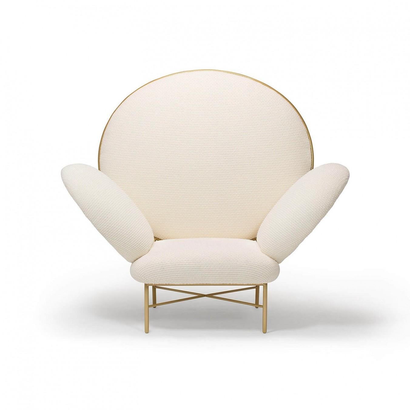 Modern Contemporary Ivory Upholstered Armchair, Stay Armchair by Nika Zupanc for Se For Sale