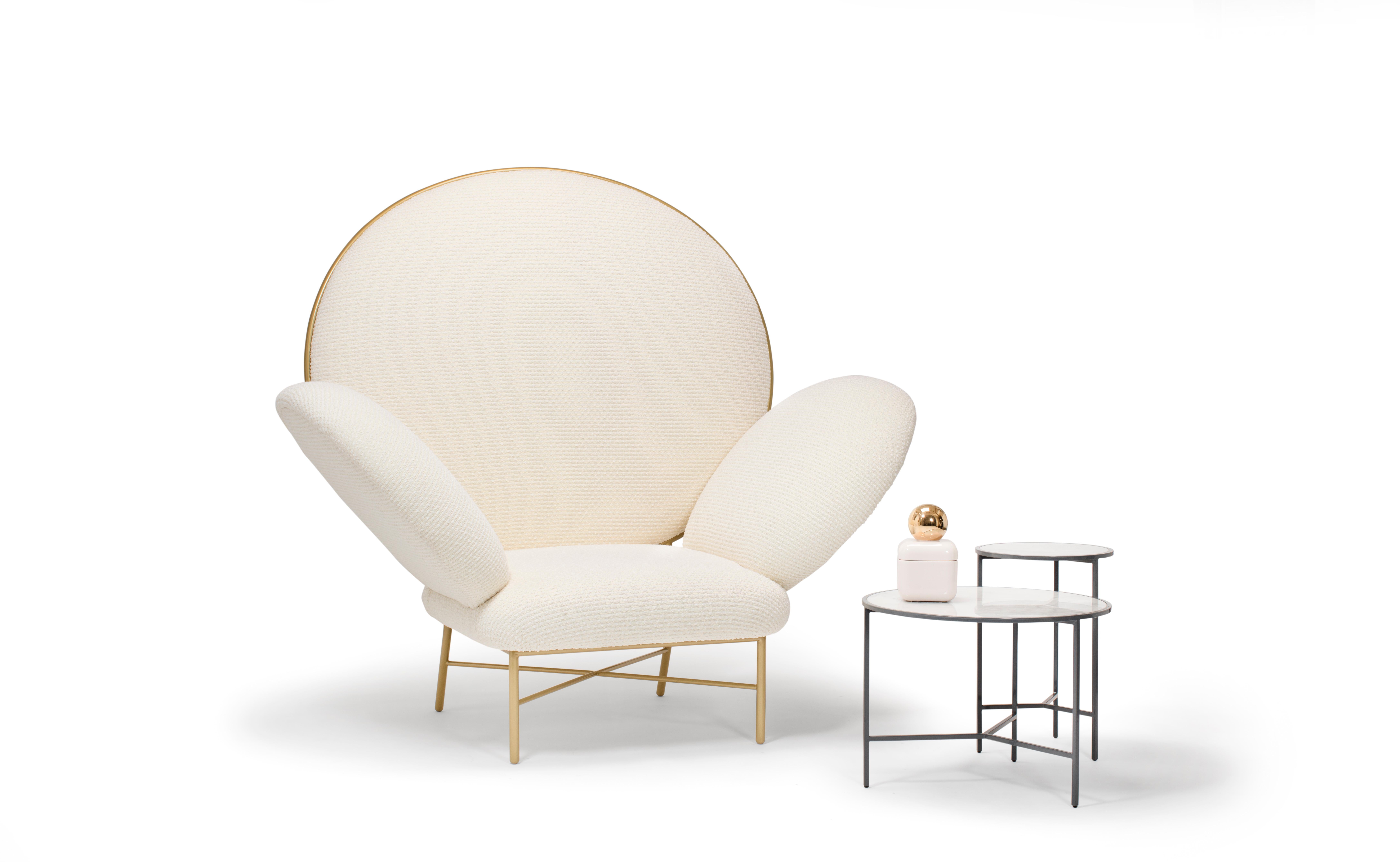 Slovenian Contemporary Ivory Upholstered Armchair, Stay Armchair by Nika Zupanc for Se For Sale