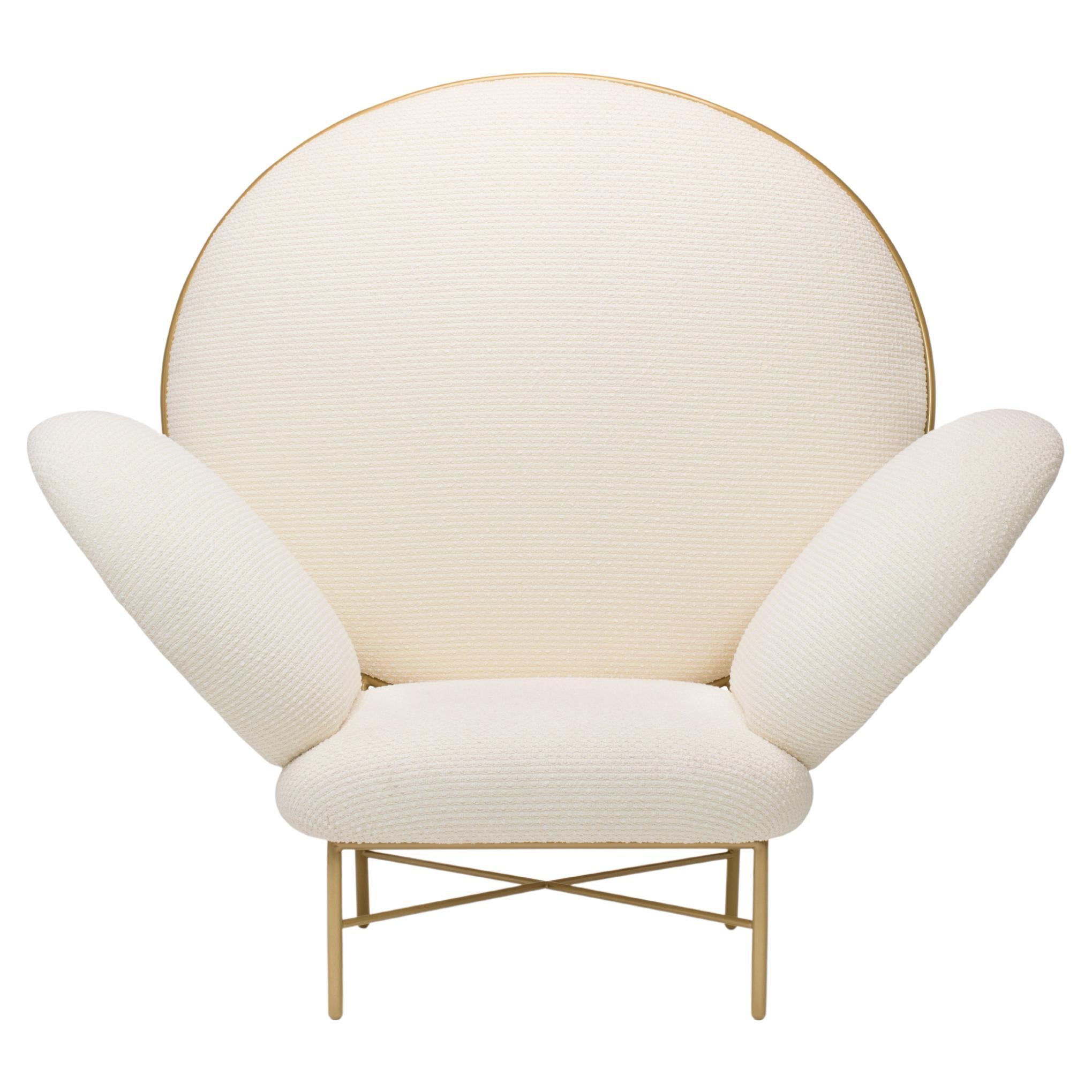 Contemporary Ivory Upholstered Armchair, Stay Armchair by Nika Zupanc for Se For Sale