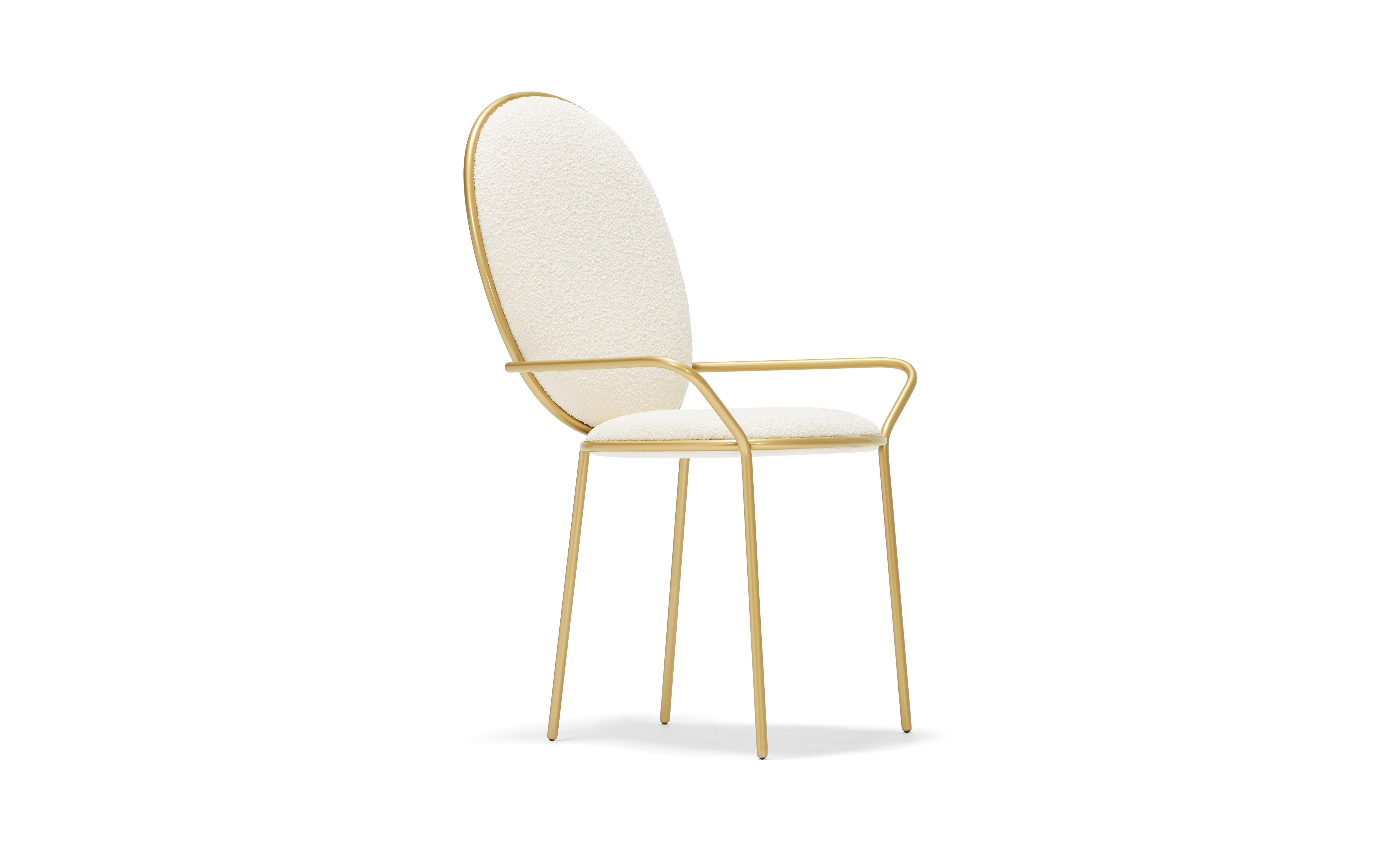 Modern Contemporary Ivory Upholstered Dining Armchair, Stay by Nika Zupanc