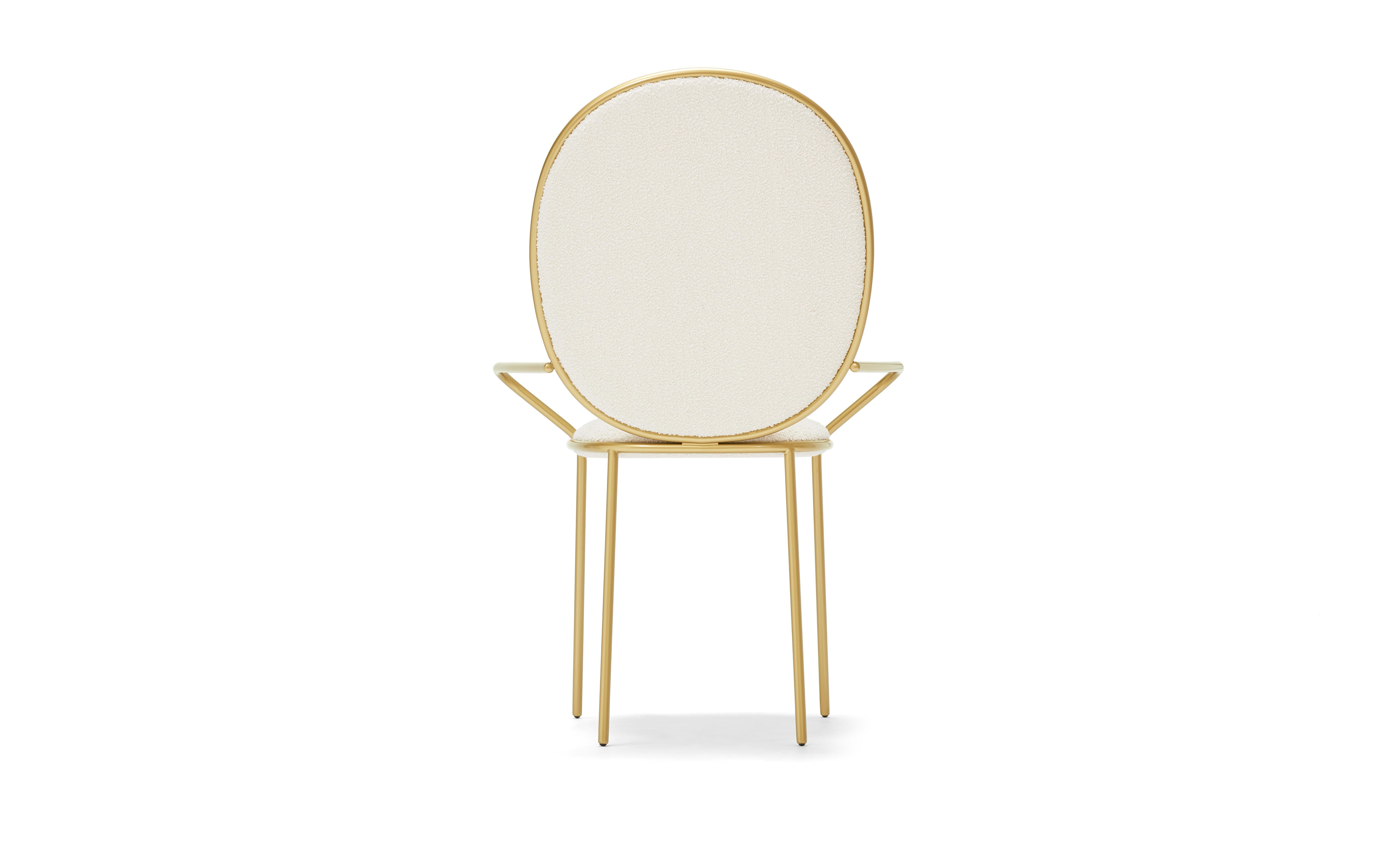 Slovenian Contemporary Ivory Upholstered Dining Armchair, Stay by Nika Zupanc