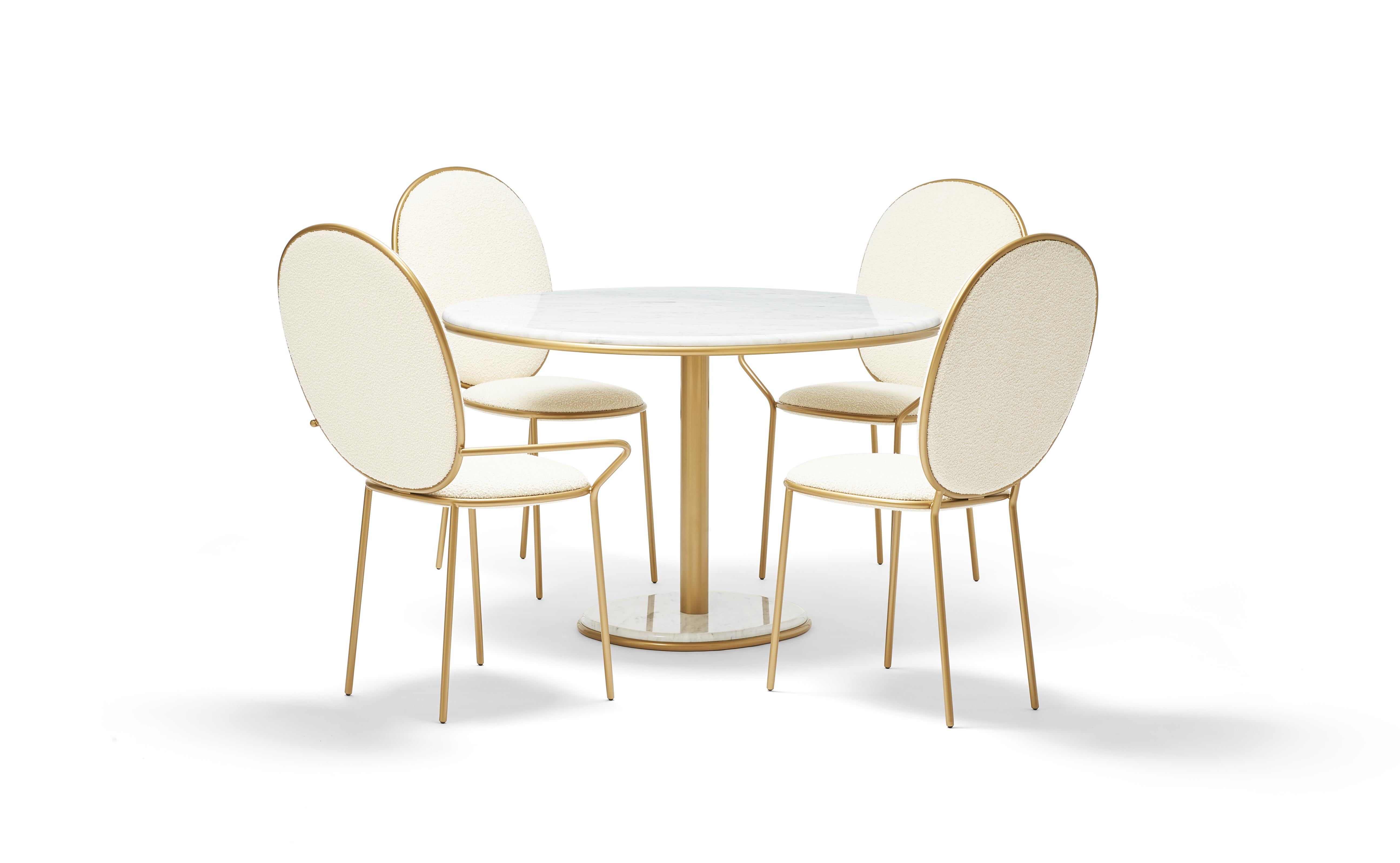 Slovenian Contemporary Ivory Upholstered Dining Chair, Stay by Nika Zupanc