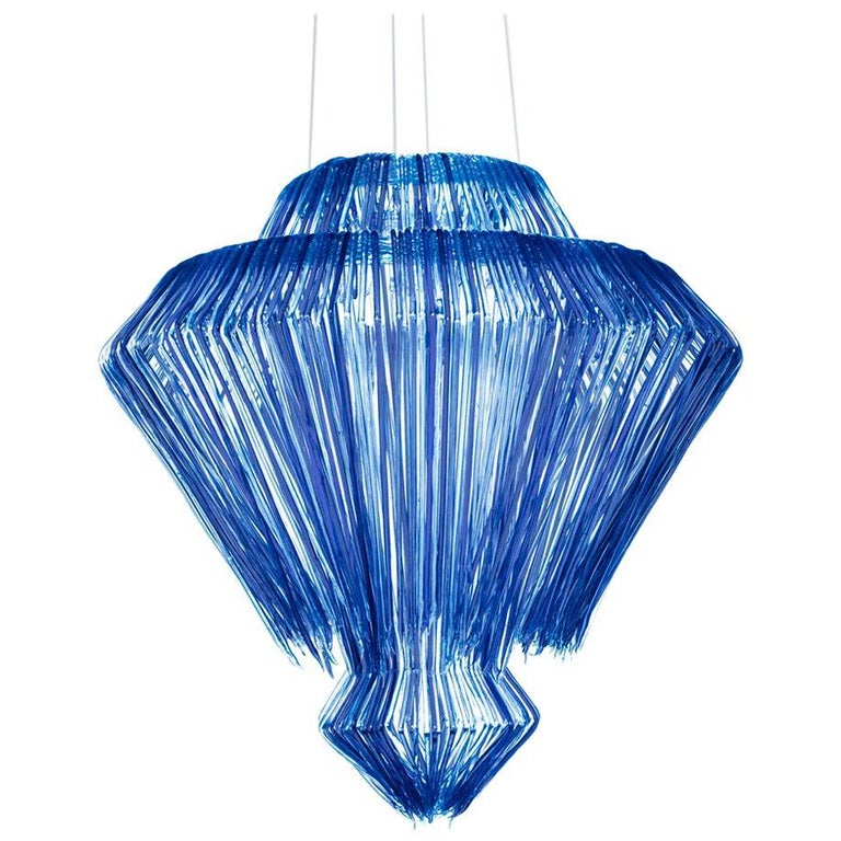 Contemporary Jacopo Foggini Pendant Blue Polycarbonate Italian Pendant Lamp at 1stDibs