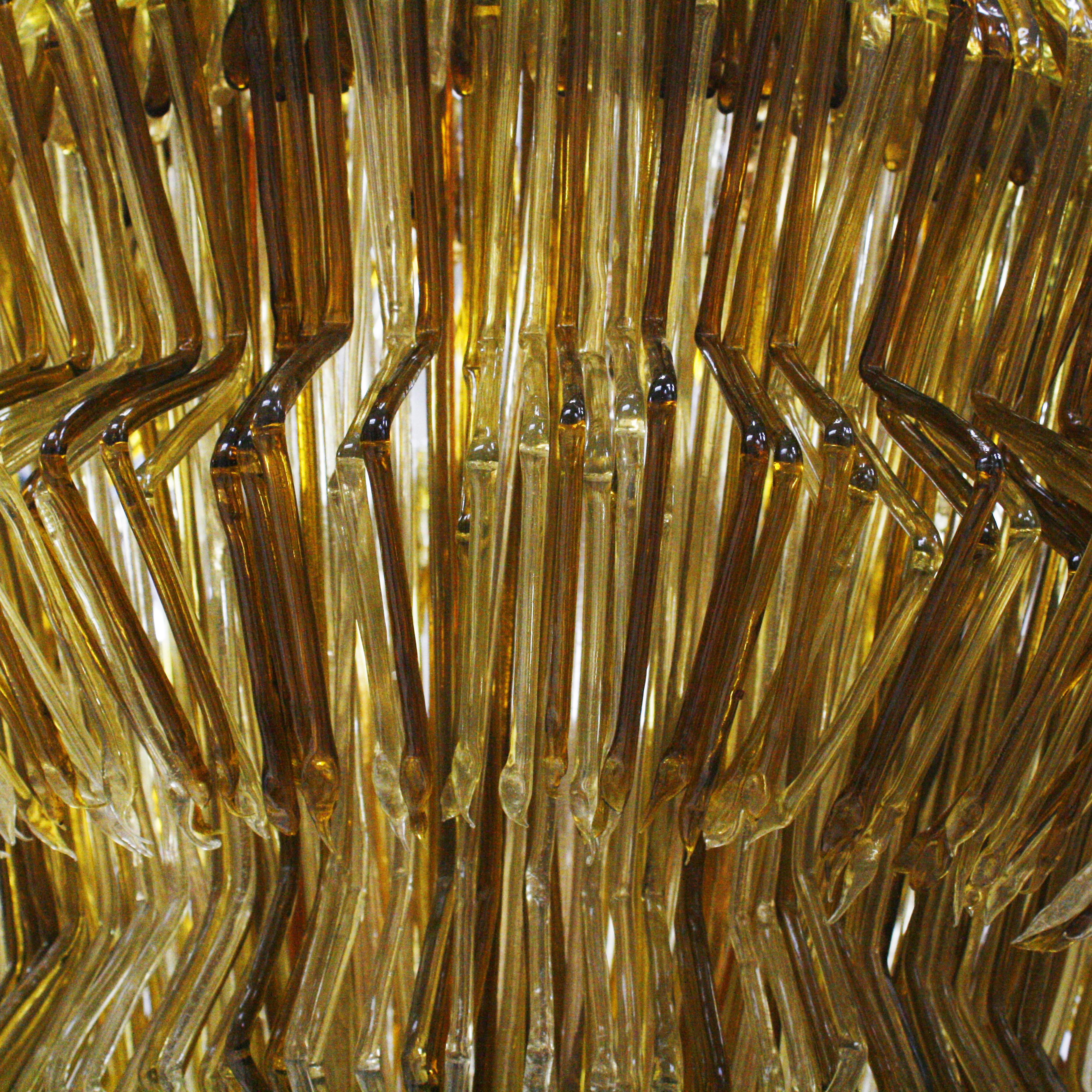 Mid-Century Modern Contemporary Jacopo Foggini Pendant Gold and Brown Polycarbonate Italian Lamp For Sale