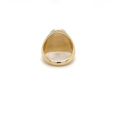 Contemporary Jadeite & Diamond Dome Ring in 14K Yellow Gold