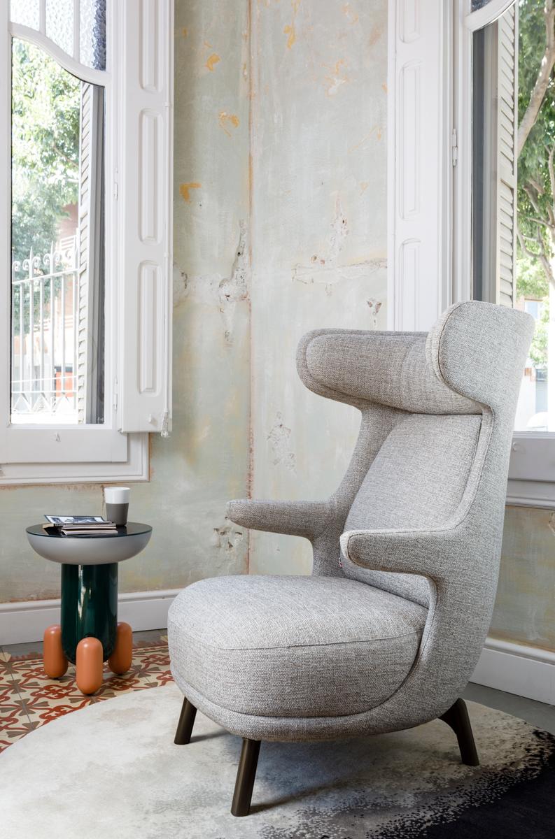 Spanish Contemporary Jaime Hayon Grey Dino Living Room Armchair Fabric Upholstered  For Sale
