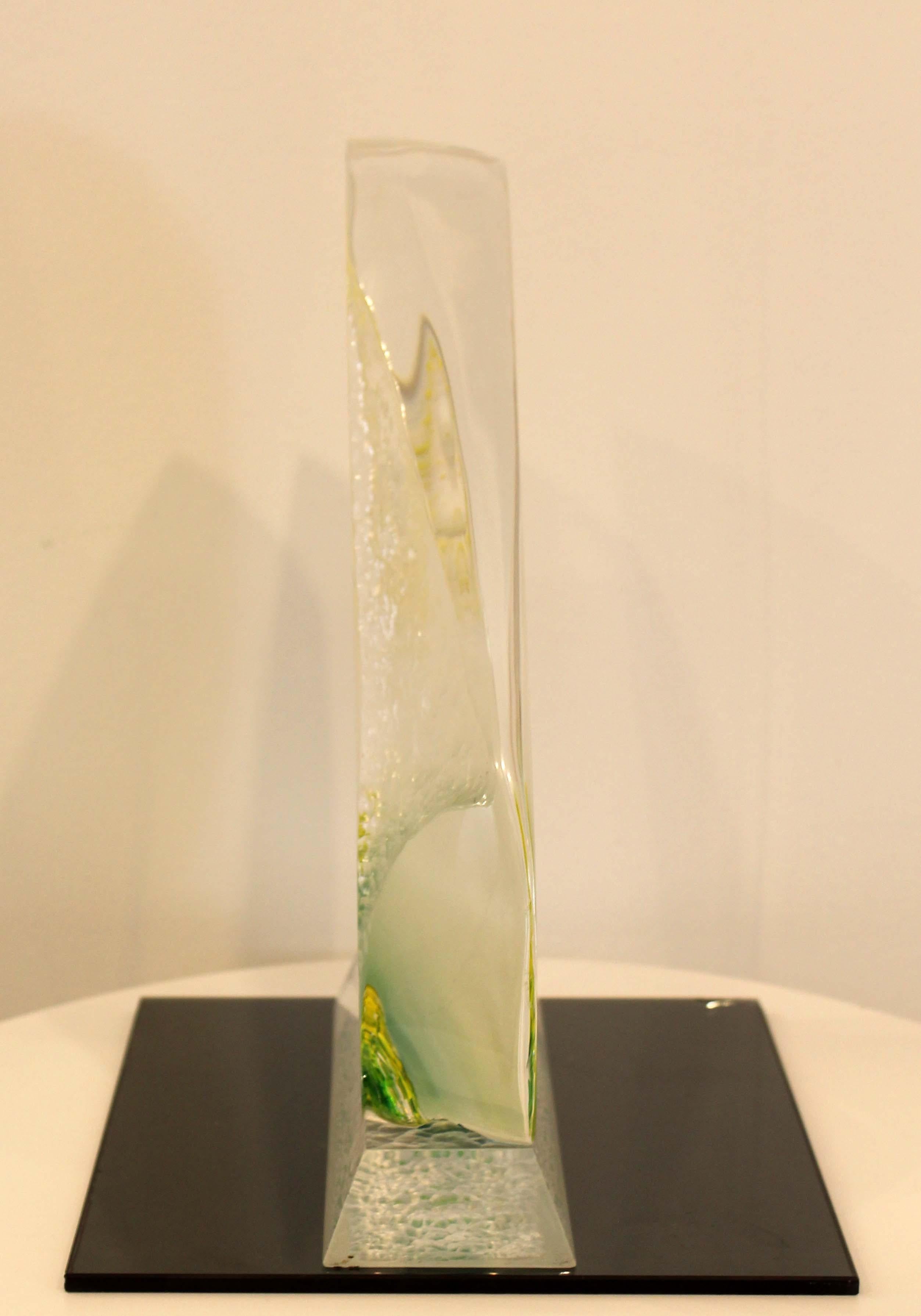 Contemporary James Nani Acrylic Green Sunbeam Sculpture, 1980s For Sale 1