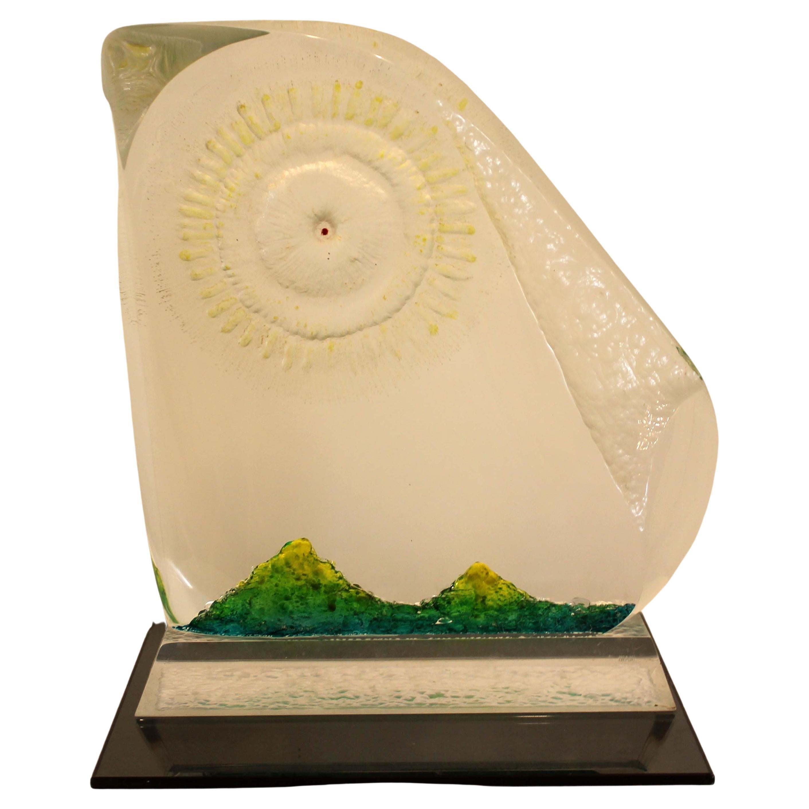 Sculpture contemporaine en acrylique verte Sunbeam de James Nani, années 1980 en vente