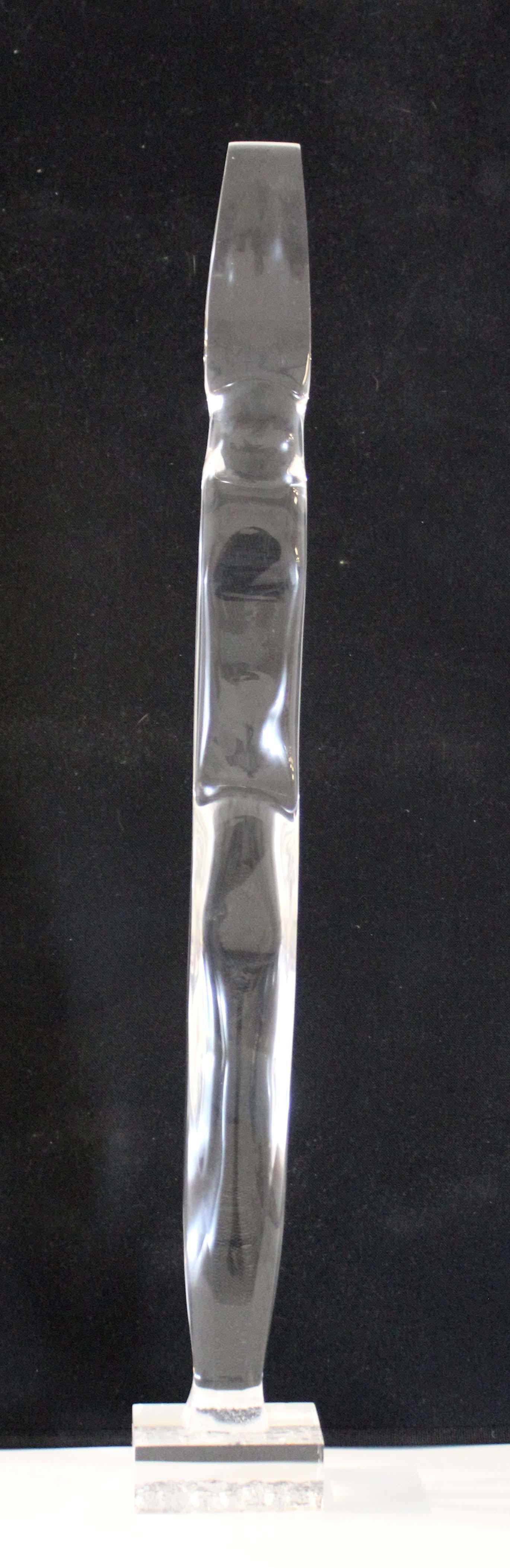 A stunning modern lucite acrylic sculpture titled Tempest 19 by Detroit Sculptor Tempest 19. A perfect accent sculpture in a modern space. Dimensions: 28.5H X 2.75D X 4W. Measure: 19 tall. In excellent condition. 

James Nani (1926-2016) was a