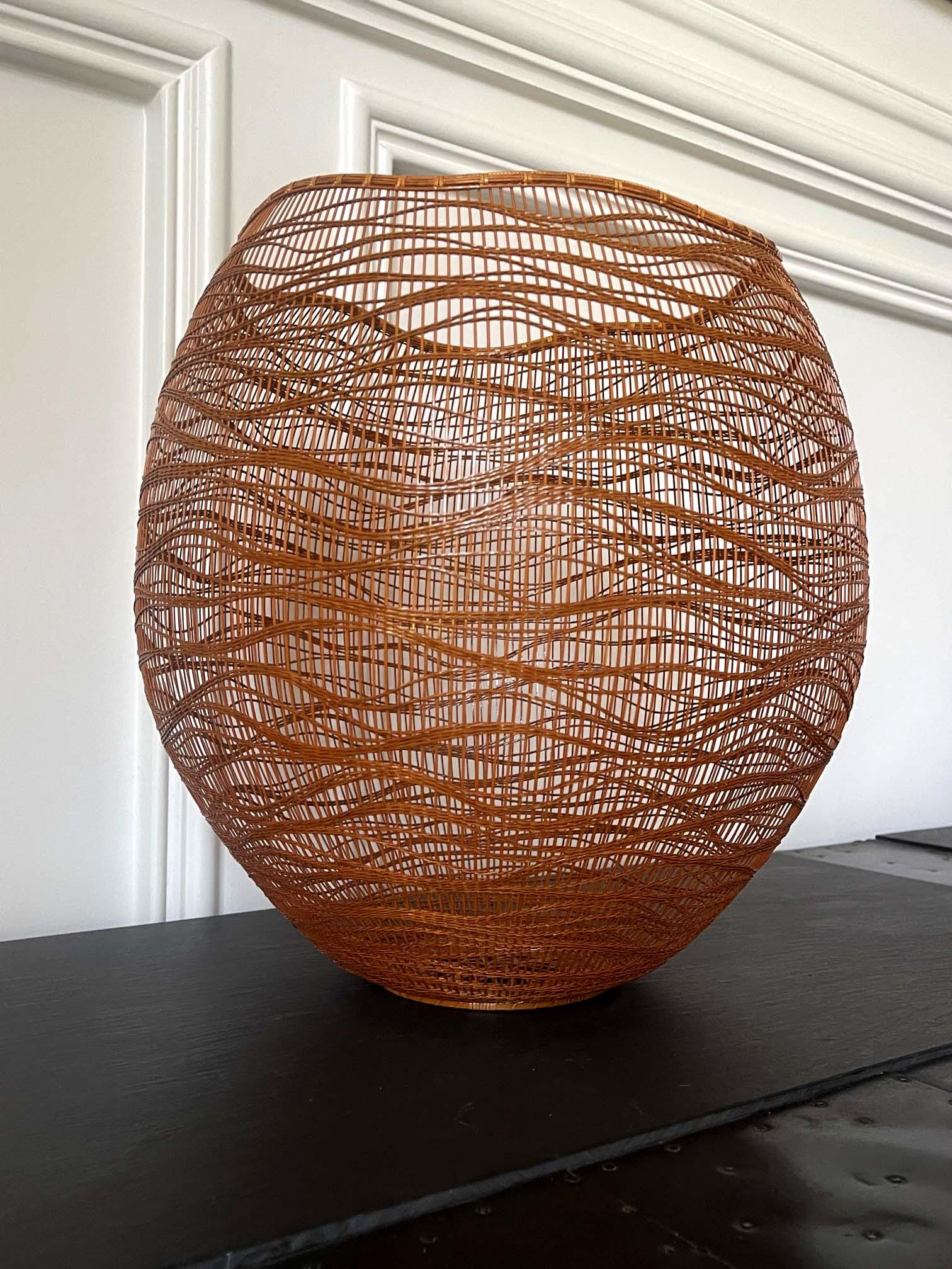 Contemporary Japanese Bamboo Basket Sculpture by Morikami Jin 10