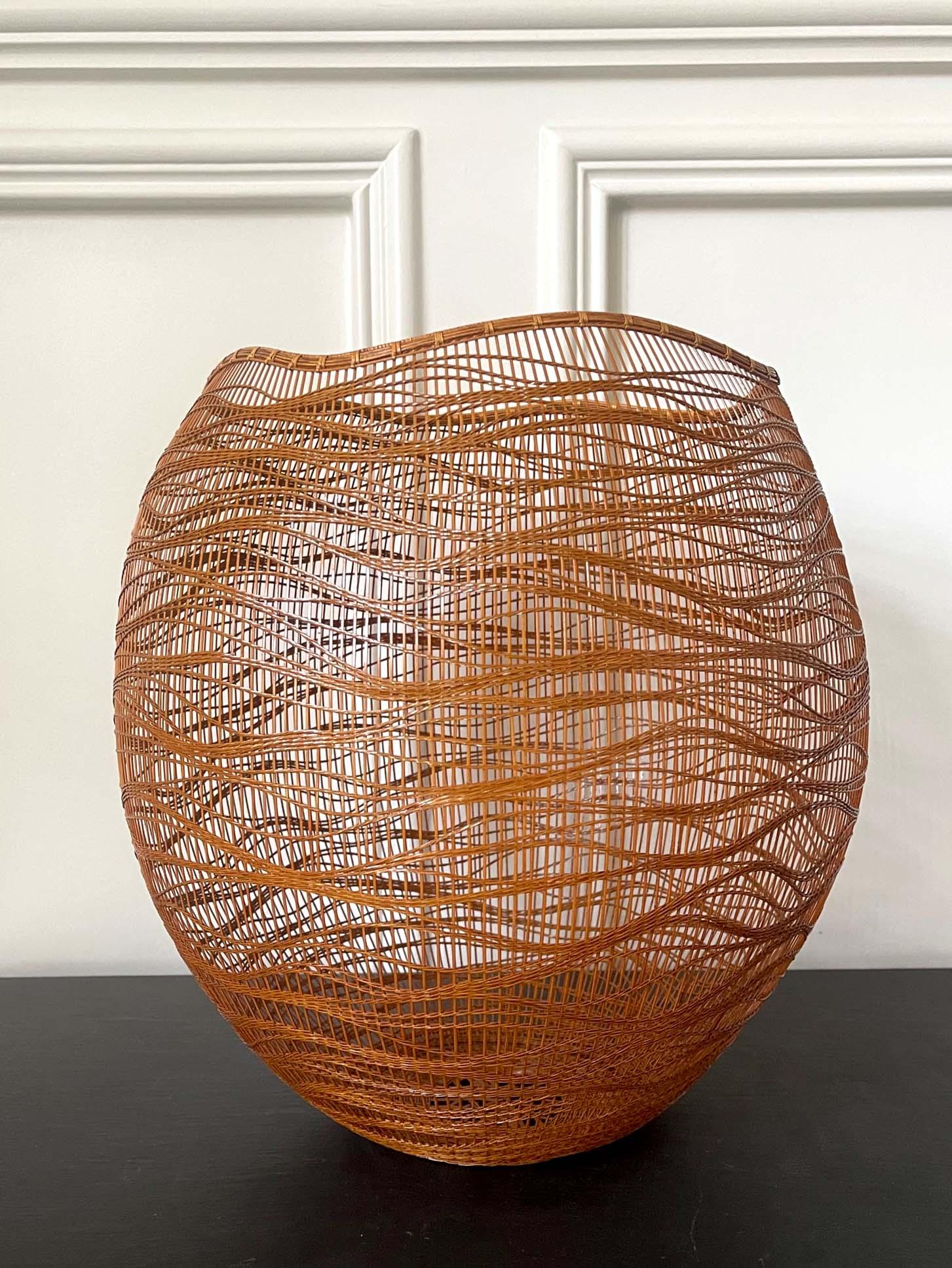Organic Modern Contemporary Japanese Bamboo Basket Sculpture by Morikami Jin