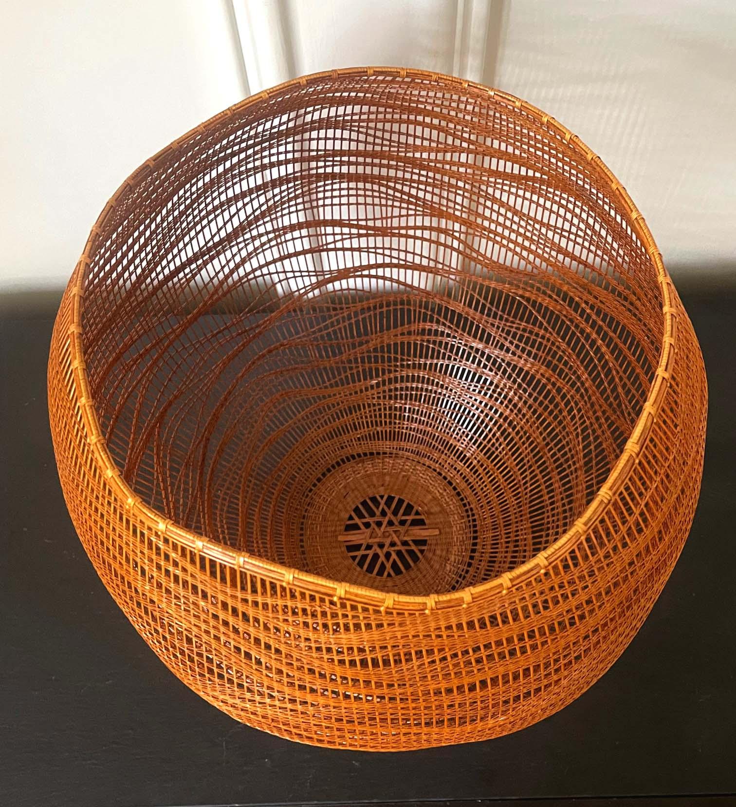 Contemporary Japanese Bamboo Basket Sculpture by Morikami Jin 2