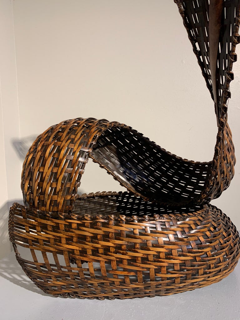 Contemporary Japanese Bamboo Basketry Sculpture Attributed to Honma