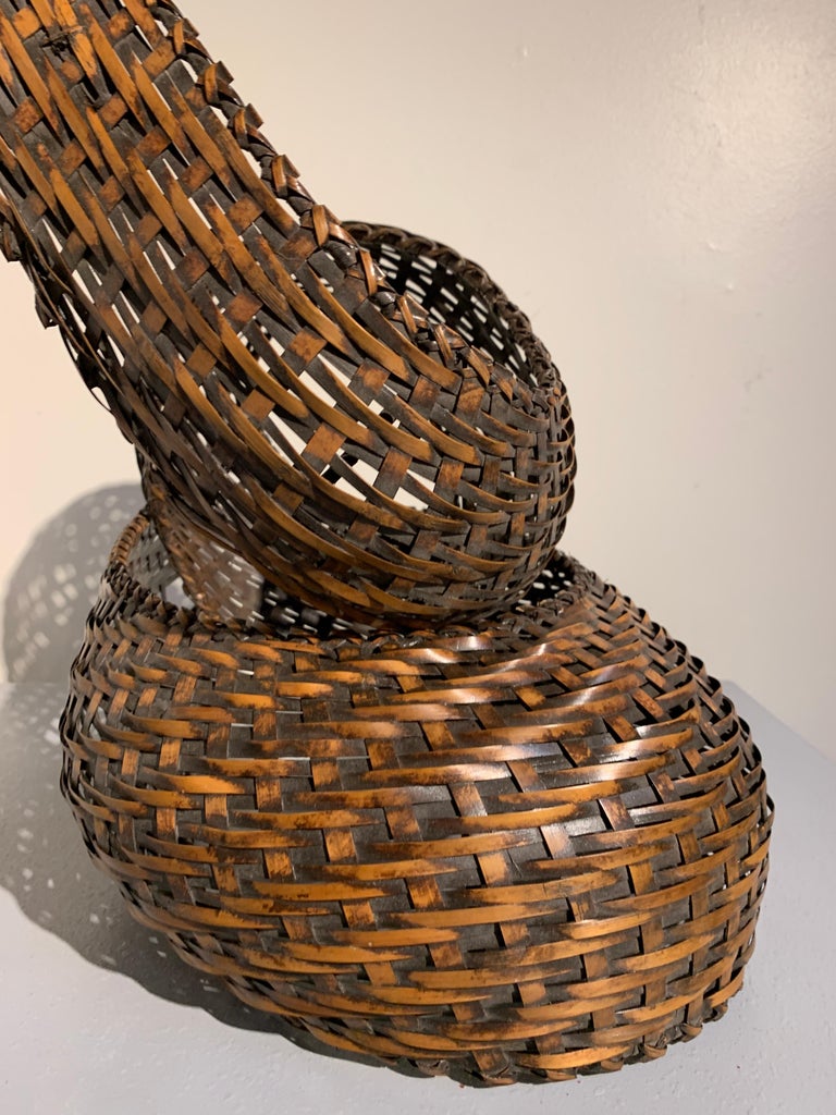 Contemporary Japanese Bamboo Basketry Sculpture Attributed to Honma