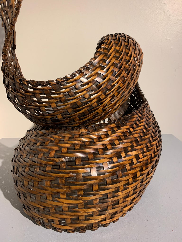 Contemporary Japanese Bamboo Basketry Sculpture Attributed to Honma