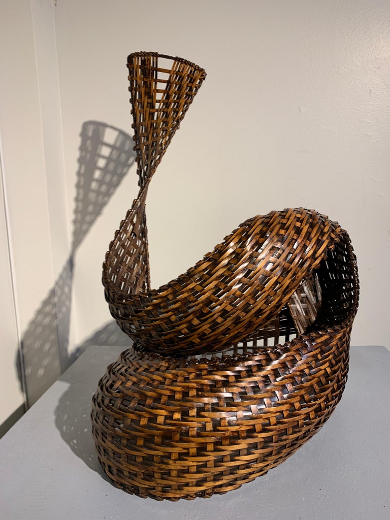 Contemporary Japanese Bamboo Basketry Sculpture Attributed to Honma