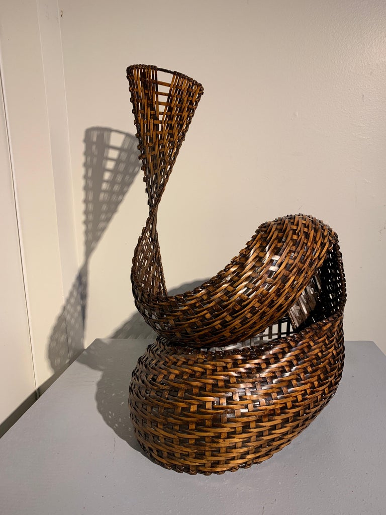 Contemporary Japanese Bamboo Basketry Sculpture Attributed Contemporary Japanese Bamboo Basketry Sculpture Attributed