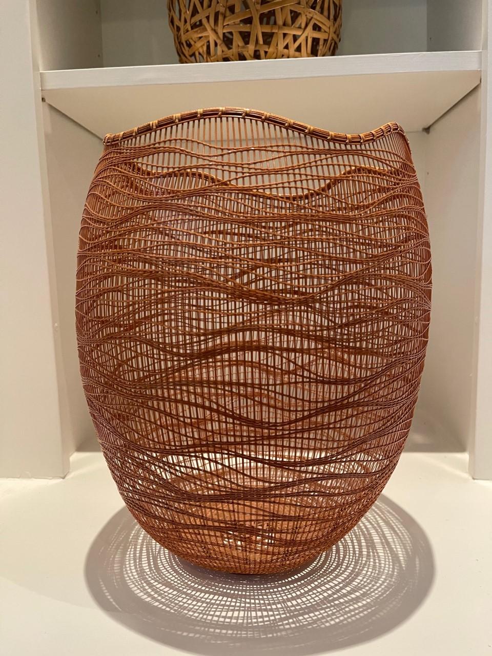 Organic Modern Contemporary Japanese Bamboo Sculptural Basket Morikami Jin